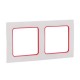 Стокгольм Рамка 2-местная белая с линией цвета красный PROxima  EXM-G-305-20  EKF