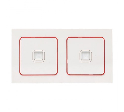 Стокгольм Рамка 2-местная белая с линией цвета красный PROxima  EXM-G-305-20  EKF