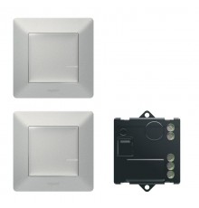 Пакет для управления освещением с 2-х мест Valena Life (микромодуль реле 300Вт 240В+2 Умн. беспроводн. 1-кл. выкл.) алюм. Netatmo  752350  Legrand