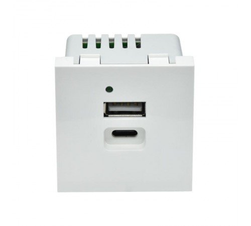PRIMER РКЮ-25-40-П Розетка USB A+C 4,2А (2 мод.) бел.  PR-KK40D-RU-0-2-AC-K01  IEK