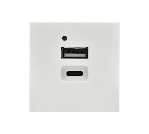 PRIMER РКЮ-25-40-П Розетка USB A+C 4,2А (2 мод.) бел.  PR-KK40D-RU-0-2-AC-K01  IEK