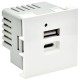 PRIMER РКЮ-25-40-П Розетка USB A+C 4,2А (2 мод.) бел.  PR-KK40D-RU-0-2-AC-K01  IEK