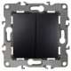 Переключатель двойной 12-1106-05 10АХ-250В,  антрацит  Б0014667  ЭРА