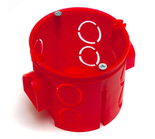 Коробка установочная углубленная 80-0510См безгалогенная (HF) 68х62 с саморезами (8шт/уп)  80-0510См  Промрукав