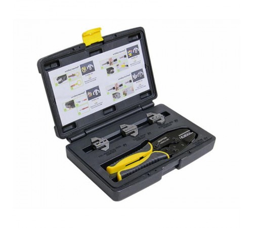 Набор в пласт. кейсе из пресс-клещей 220мм и 4 быстросм. матрицы, Тип ABCD, ПК-22БМ+, SHTOK  376202  КЭАЗ