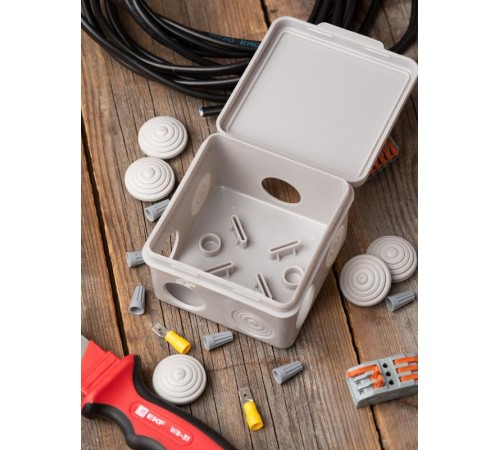 Коробка распределительная КМР-030-031 с крышкой наружная (85х85х40) 8 мембранных вводов IP54 EKF PROxima  plc-kmr-030-031  EKF