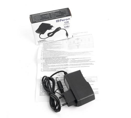 Трансформатор электронный для светодиодной ленты 12W 12V (драйвер), LB005 FERON  48050  FERON