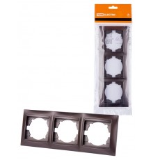 Рамка 3-х постовая горизонтальная шоколад "Лама"  SQ1815-0531  TDM