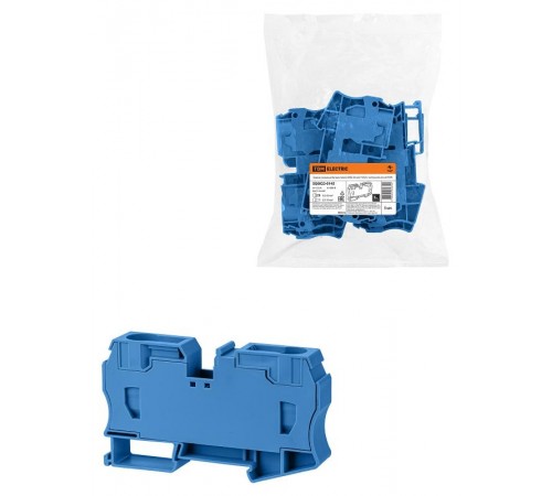 Зажим клеммный безвинтовой (ЗКБ) 35мм2 125А с заглушкой синий  SQ0822-0145  TDM