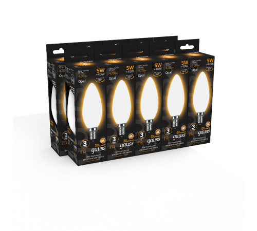 Лампа светодиодная Black LED Filament Свеча OPAL E14 5W 420lm 2700К  103201105  Gauss