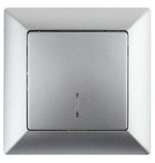 4-102-03 Intro Выключатель с подсветкой, 10А-250В, СУ, Solo, алюминий  Б0043272  Intro