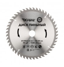 Диск пильный 250 мм х 48 зуб х 32/30 мм  KR-92-0128  Kranz