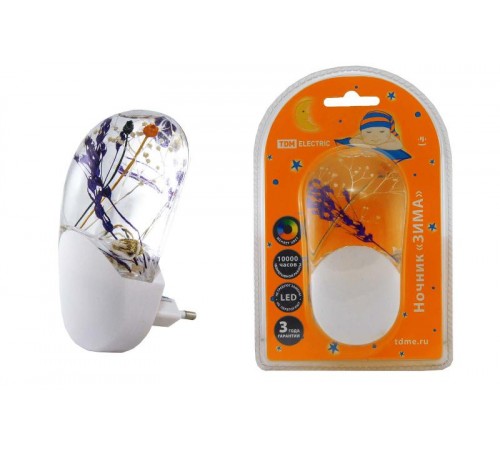 Ночник Зима 1Вт светодиодный с датчиком света  SQ0357-0004  TDM
