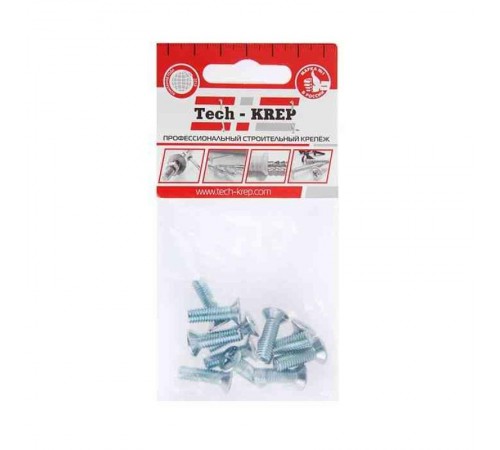 Винт DIN965 с потайной головкой оцинк. М6х16 (12 шт) - пакет ( 0,047 кг)  126595  Tech-KREP