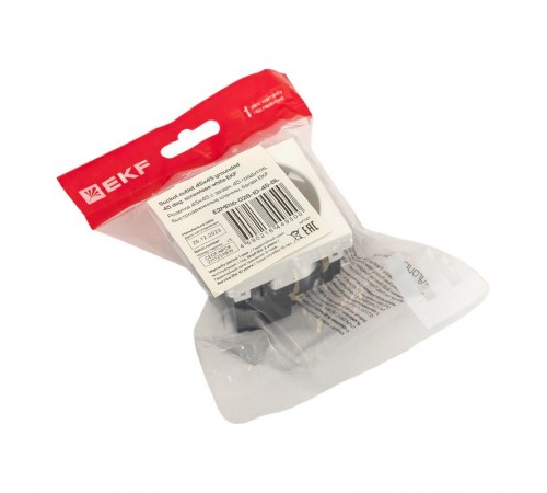 Розетка 45х45 с зазем. 45 градусов, быстрозажимные клеммы, белая E2MR16-028-10-45-SLEKF