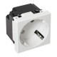 Розетка 45х45 с зазем. 45 градусов, быстрозажимные клеммы, белая E2MR16-028-10-45-SLEKF