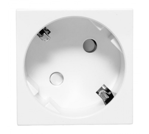 Розетка 45х45 с зазем. 45 градусов, быстрозажимные клеммы, белая E2MR16-028-10-45-SLEKF