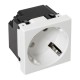 Розетка 45х45 с зазем. 45 градусов, быстрозажимные клеммы, белая E2MR16-028-10-45-SLEKF