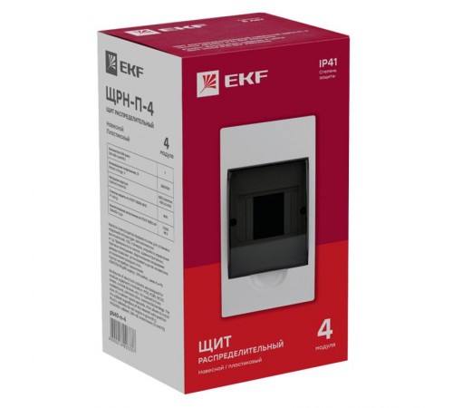 Щит распределительный навесной ЩРН-П-4 IP41 EKF PROxima  pb40-n-4  EKF