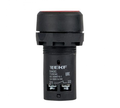 Кнопка SW2C-11 с фиксацией красная NO+NC EKF PROxima  sw2c-11f-r  EKF