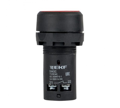 Кнопка SW2C-11 с фиксацией красная NO+NC EKF PROxima  sw2c-11f-r  EKF