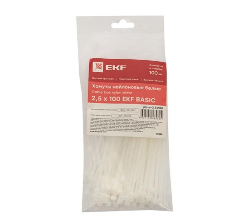 Хомут нейлоновый 2,5х100 (уп./100шт) EKF Simple  plc-c-2.5x100  EKF