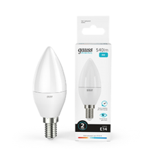 Лампа светодиодная LED 8Вт E14 220В 4100К Elementary свеча  33128  Gauss