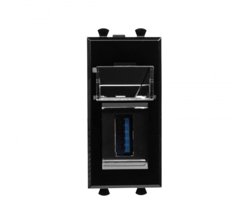 USB 3.0  розетка "Черный квадрат" Avanti модульная, тип А-А, 1 мод  4402301  DKC