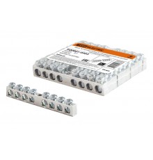 Шина "N" нулевая 6х9мм 8/1 (8 групп/крепеж по центру) никелированная  SQ0801-0303  TDM