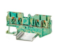 Клемма заземления, зажим push-in, 4 точки подключения, 2.5 кв.мм  VPR-2.5-QUATTRO-PE  DKC