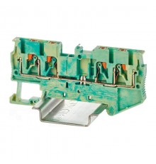 Клемма заземления, зажим push-in, 4 точки подключения, 2.5 кв.мм  VPR-2.5-QUATTRO-PE  DKC