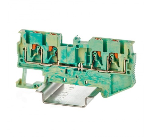 Клемма заземления, зажим push-in, 4 точки подключения, 2.5 кв.мм  VPR-2.5-QUATTRO-PE  DKC