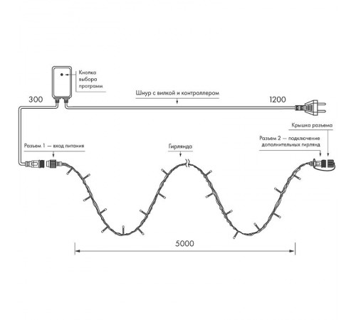 Светодиодная гирлянда ARD-STRING-HOME-5000-GREEN-50LED-LIVE RGB (230V, 3.5W)  025778  Arlight