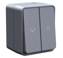 AtlasDesign Profi54 Антрацит О/У Выключатель 2-клавишный для Жалюзи, 2хсх.4  ATN544019  SE