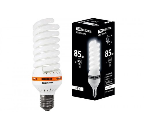 Лампа энергосберегающая КЛЛ  85Вт Е40 4200К cпираль FS 85х265мм  SQ0323-0075  TDM