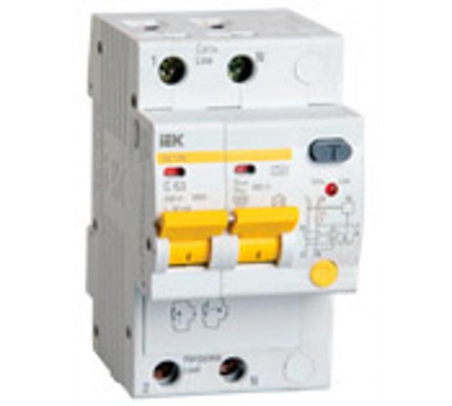 Выключатель автоматический дифференциального тока АД12М 2п 25А B 30мА тип A (3 мод)  MAD12-2-025-B-030  IEK