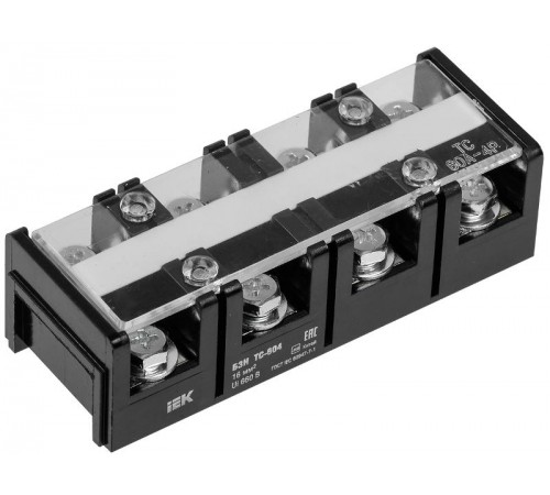 Блок зажимов БЗН ТС-604 16 мм2 60A 4 пары  YZN42-04-016-K02  IEK