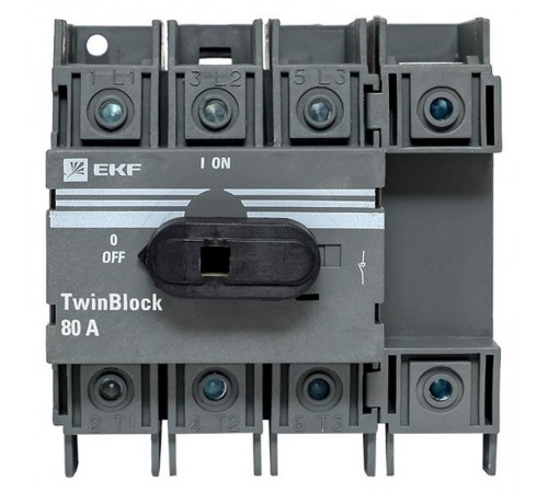 Рубильник 80A 4P c рукояткой управления для прямой установки TwinBlock  tb-80-4p-f  EKF