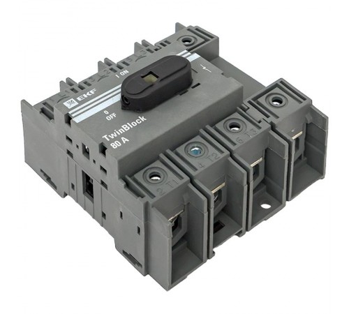 Рубильник 80A 4P c рукояткой управления для прямой установки TwinBlock  tb-80-4p-f  EKF