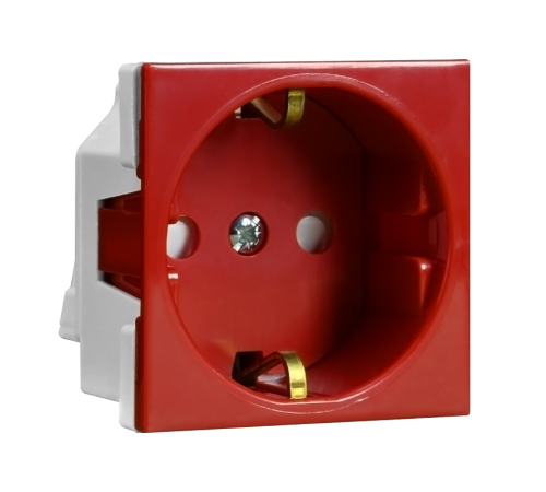 Altira Красный Розетка В45 с заземлением для кабель канала (250В,16А, с защитными шторками  RN16-113-K  SE