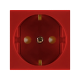 Altira Красный Розетка В45 с заземлением для кабель канала (250В,16А, с защитными шторками  RN16-113-K  SE