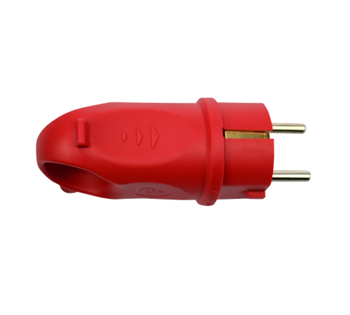 Вилка 2К+З угловая каучуковая 16А/250В IP44 Красная MultiSet  MST1402RD  SE