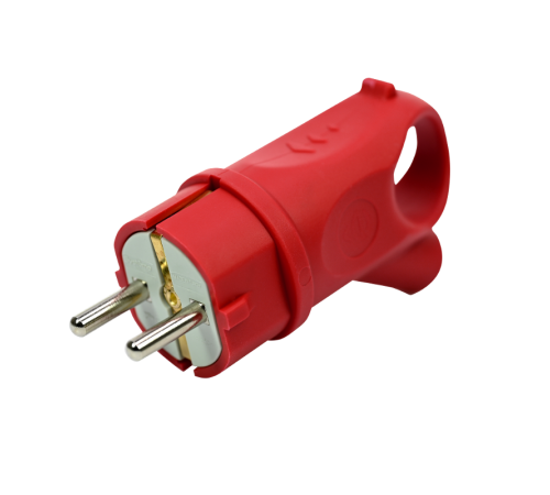 Вилка 2К+З угловая каучуковая 16А/250В IP44 Красная MultiSet  MST1402RD  SE