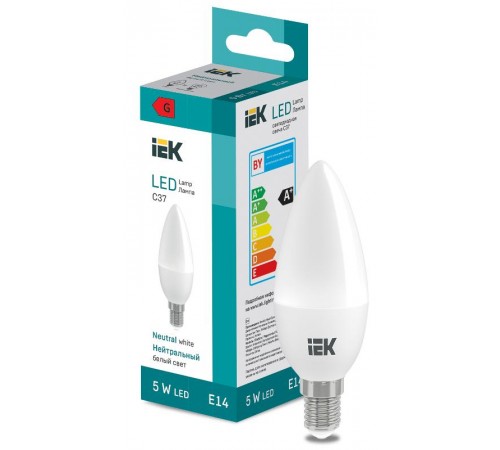 Лампа светодиодная Candle C37 400lm 4000K E14  LL-I-C37-5-230-40-E14  IEK