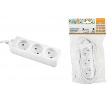 Удлинитель народный  УН3  3 гнезда, 3метра, б/з, ШВВП 2х0,75 мм2  6А/250В  SQ1303-1201  TDM