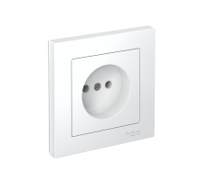AtlasDesign Белый Розетка без заземления, 16А, (в сборе с рамкой), быстрозажимные клеммы  ATN000140S  SE