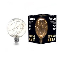 Лампа светодиодная, (3W) 230V E27 2700K G95, LB-382  41677  FERON