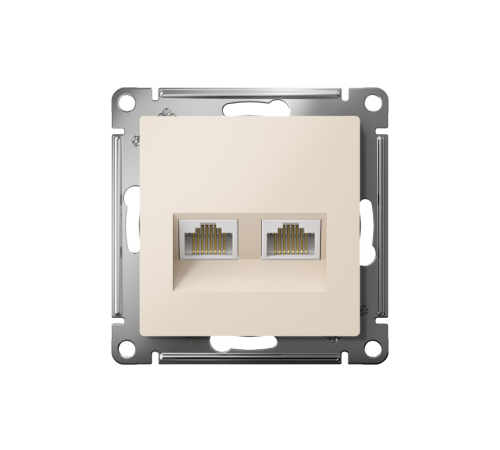 AtlasDesign Бежевый Розетка 2-ая компьютерная RJ45+RJ45, кат.5E, механизм  ATN000285  SE