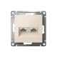 AtlasDesign Бежевый Розетка 2-ая компьютерная RJ45+RJ45, кат.5E, механизм  ATN000285  SE