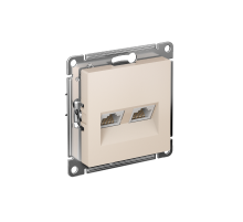 AtlasDesign Бежевый Розетка 2-ая компьютерная RJ45+RJ45, кат.5E, механизм  ATN000285  SE